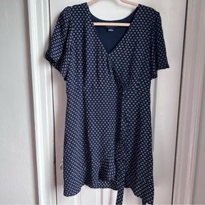 Sanctus Navy Blue Floral Wrap Dress